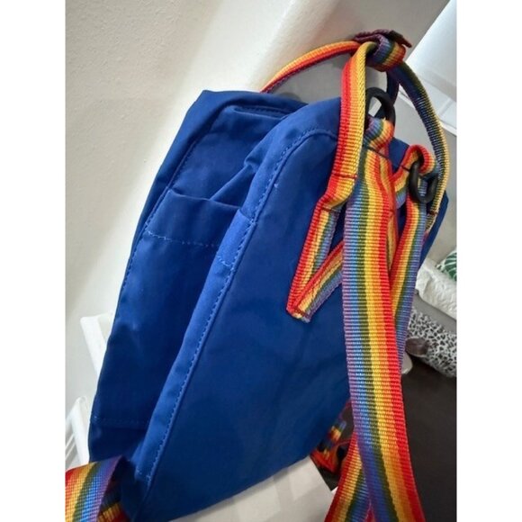 Fjallraven Kanken Mini Backpack Tote Cobalt Blue Rainbow 23621 Adjustable Straps - Picture 5 of 12